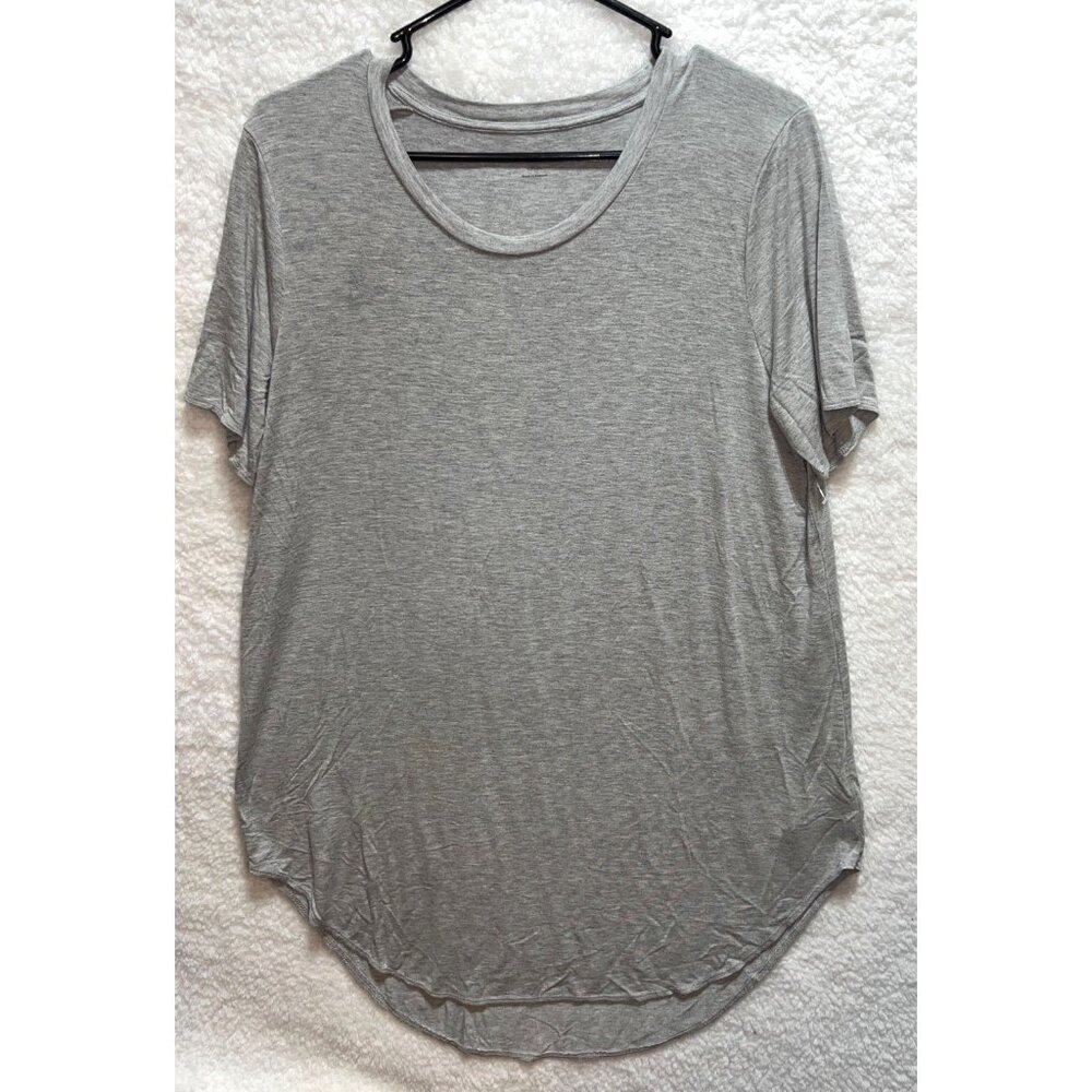 Daily Ritual Womens XL Gray Short Sleeve Scoop Neck Long T-Shirt